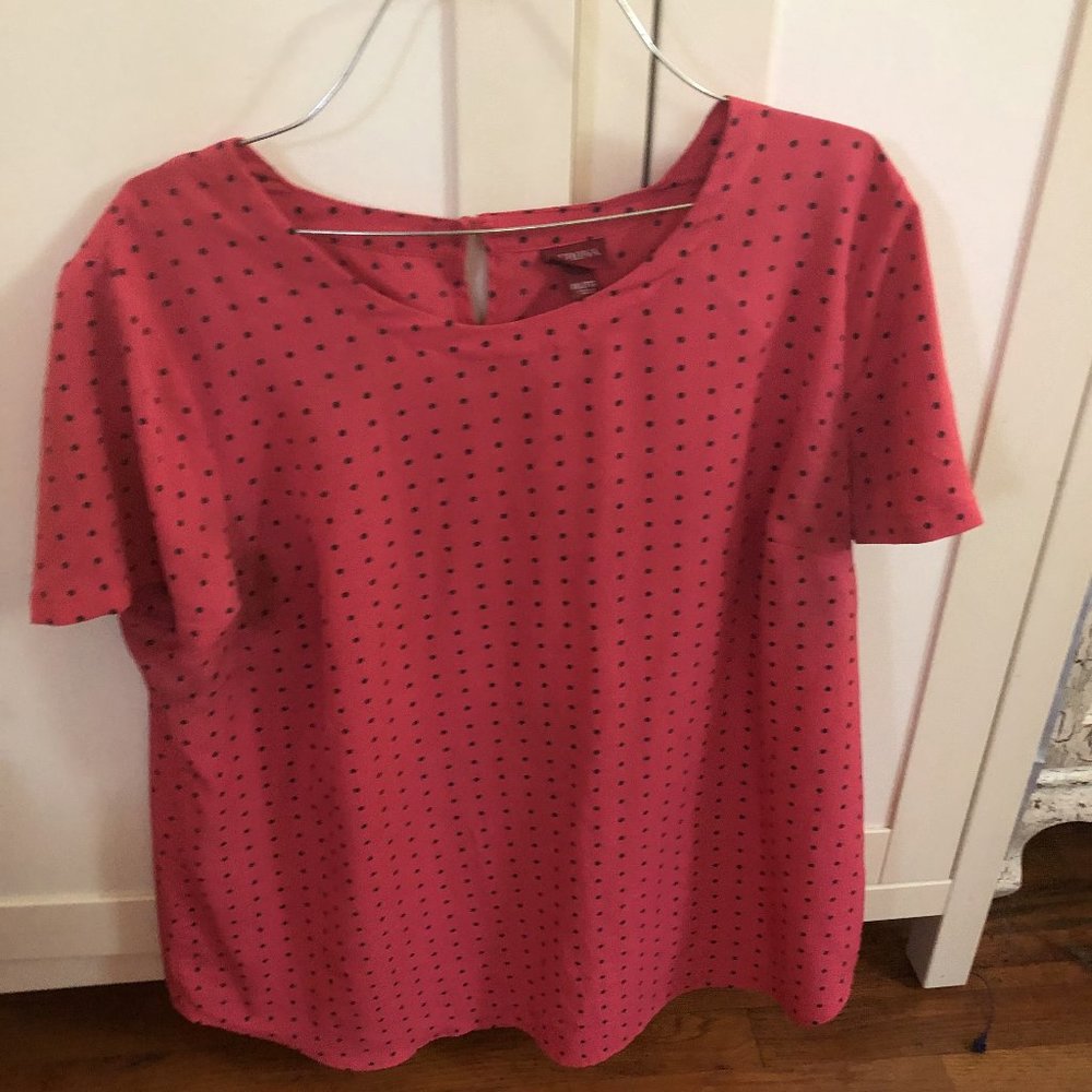 Merona pink shirt with black polka dots - XXL